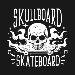 Skullboard white funny T-Shirt