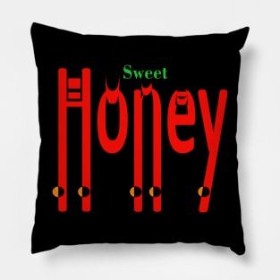 SweetHoney: Sweeten Up Your Life with This Red Typographic Design Pillow