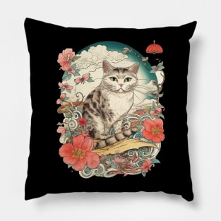 cat ukiyoe Pillow