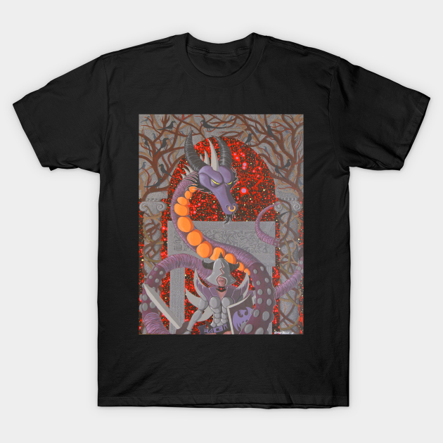 Lady and the serpent King - Fantasy Artwork - T-Shirt