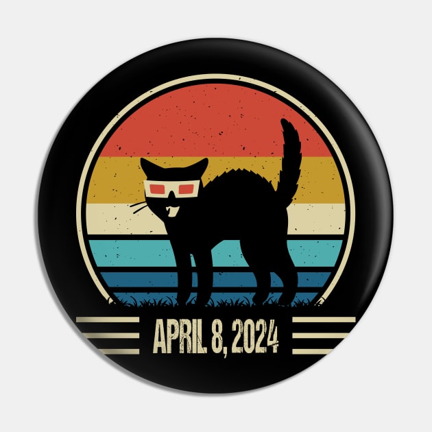 Solar Eclipse 2024 Funny Cat Wearing Solar Glasses Pin by Sabahmd