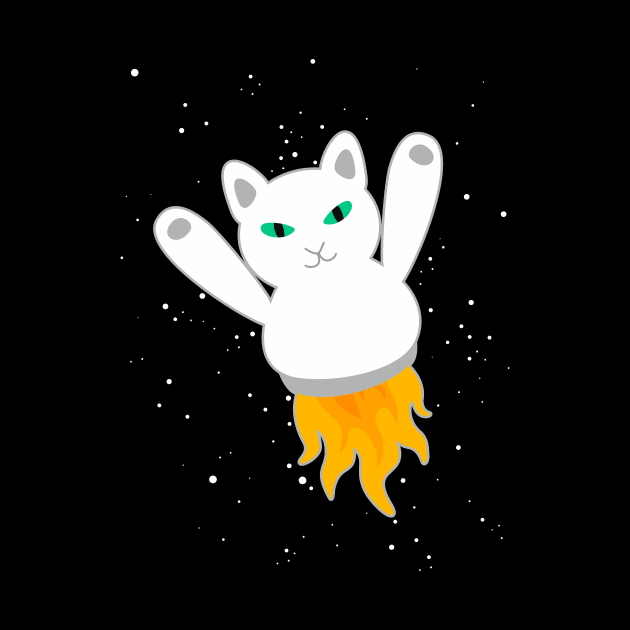 White Rocket Cat by XOOXOO