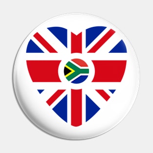 British South African Multinational Patriot Flag Series (Heart) Pin