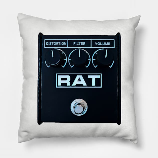 Rat Distortion Pedal Pillow by Snappy Larry