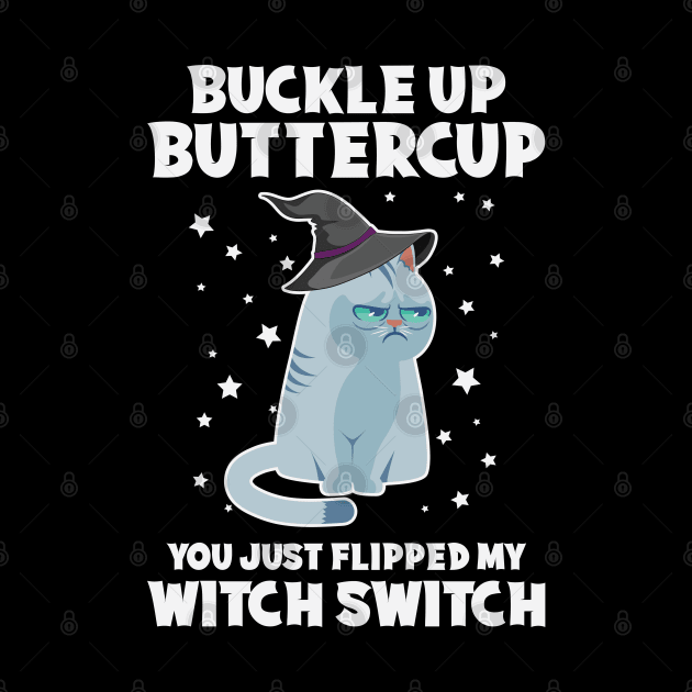 Grumpy Witch Cat Funny Halloween Gift For Cat Lovers by BadDesignCo