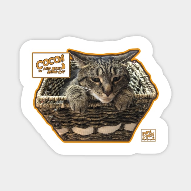 Cocoa the Laid Back Retro Cat - Let Me Sleep! Magnet by PapaPete