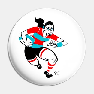 Rugby Woman Pin