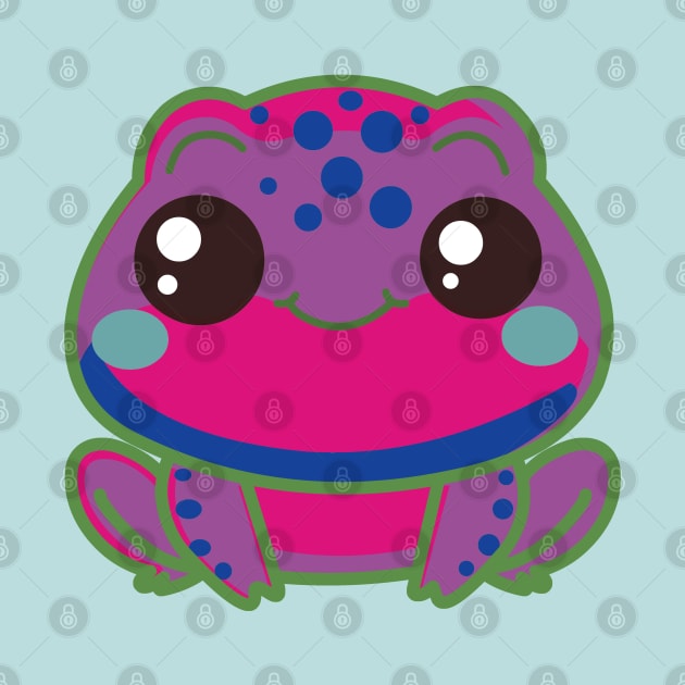 Bi Pride Frog | Cute Design with Bisexual Flag Colors by pawsitronic