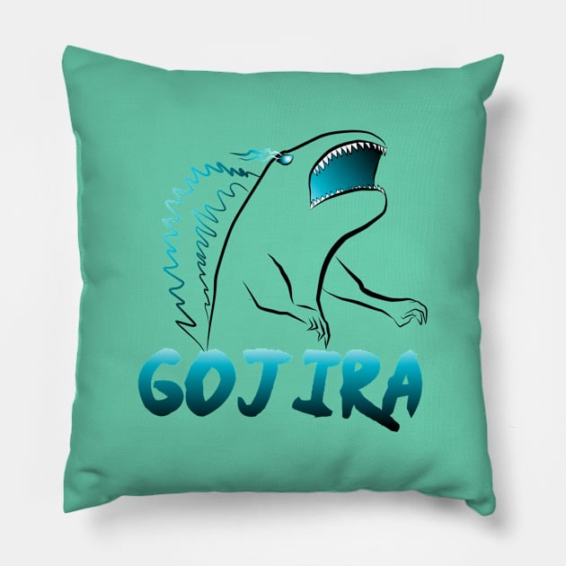 GOJIRA - aleXoli Colab Pillow by AlexMarialDraws