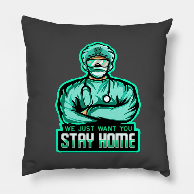 Dr Stay home shirt Pillow by Maytham