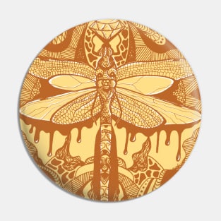 Terracotta Circle of the Dragonfly Pin