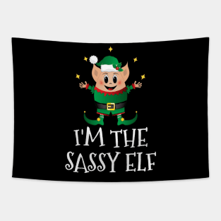 Cute Funny Christmas Elf Costume Im The Sassy Elf Tapestry