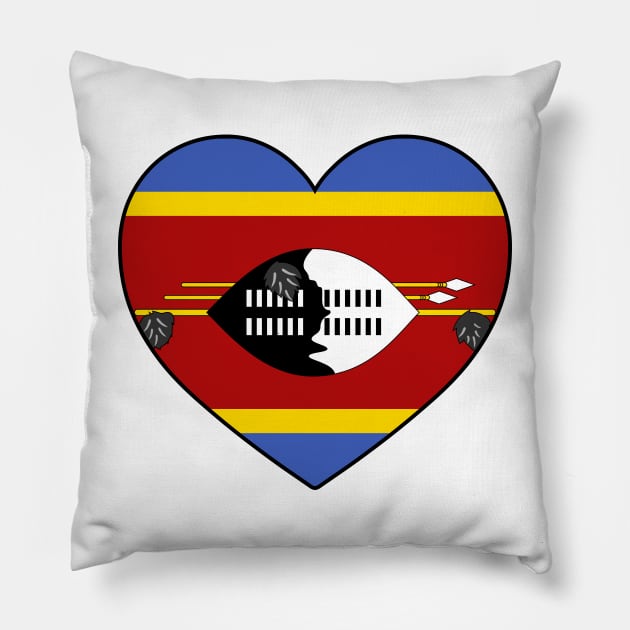 Heart - Eswatini _102 Pillow by Tridaak