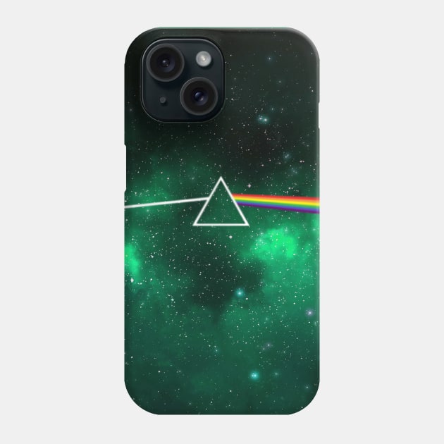 Pink Floyd Dark Side of the Moon Space Green Phone Case by Irla