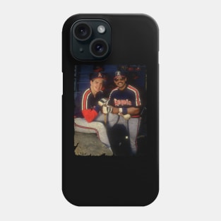 Wally Joyner and Reggie Jackson in Los Angeles Angels of Anaheim Phone Case