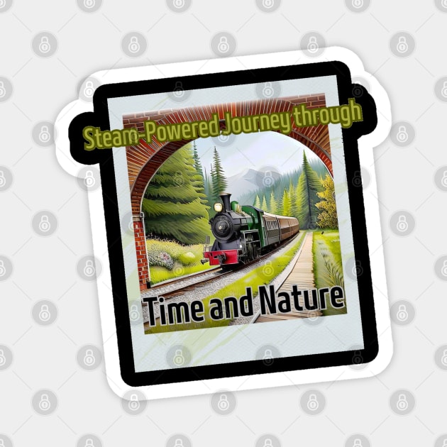 Enchanting Steam Journey: Through Trees and Brick Bridge Magnet by sweetvision