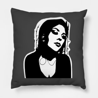 black silhouette of a girl Pillow