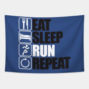 eat sleep run repeat 3 Tapestry