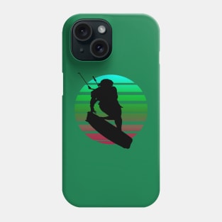 Kitesurfing Female Rider Silhouette Retro Sunset Phone Case