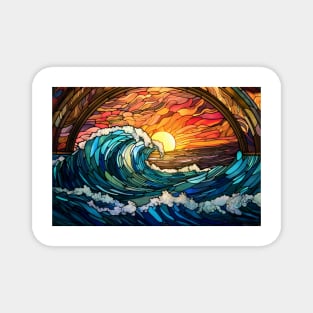 Stained Glass Ocean Magnet