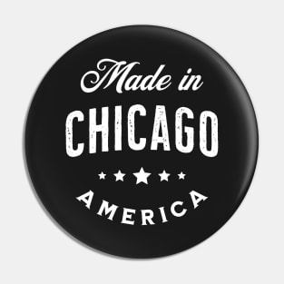 Made In Chicago, USA - Vintage Logo Text Design Pin