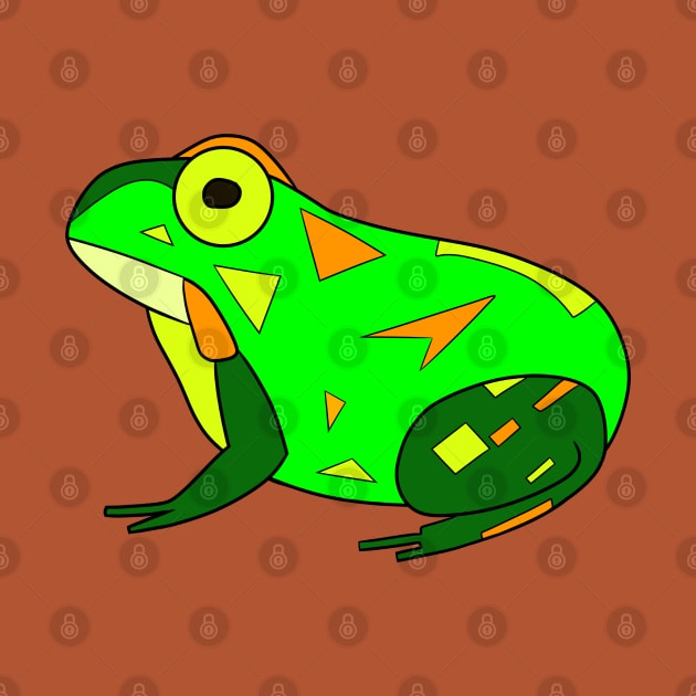 Bright Green Pobblebonk Frog by VazMas Design