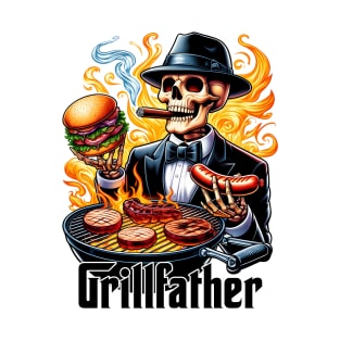 "Grillfather" Skeleton Dad Grilling T-Shirt