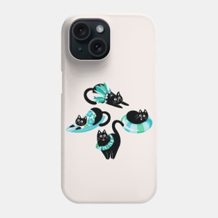 Purrfect Purradise - aqua blue Phone Case