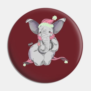 Snuggly Elephant with a Frosted Sugar Cookie Pin