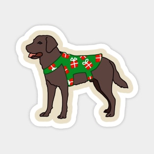 Christmas Chocolate Lab Magnet