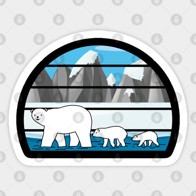 Cute Polar Bear Family Polar Bear Mommy And Babies Snow Animal Arctic Gift Polar Bear Gifts Sticker Teepublic