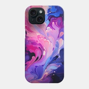 Elegant Purple Ink Abstract Colorful Liquid Swirl Pattern Phone Case