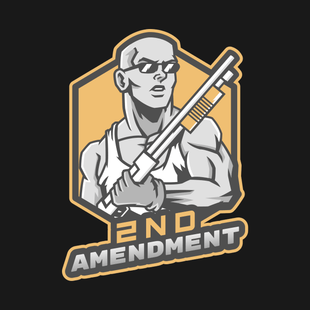 The Man With A Shotgun - 2nd Amendment by Mega Tee Store