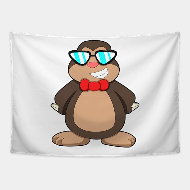 Mole with Tie & Sunglasses Tapestry by Markus Schnabel