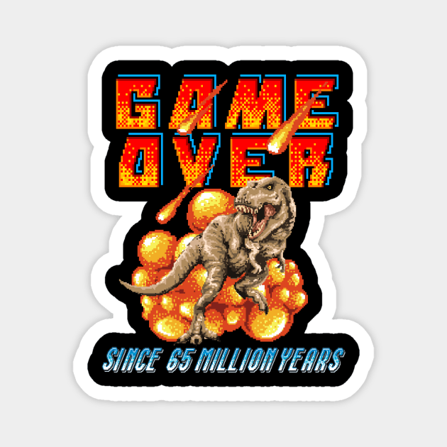 Game Over T-Rex Pixel Art Magnet by Foxxy Merch