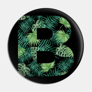 B letter - palm leaves Pin