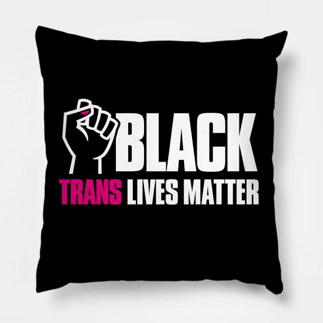 Black Trans Lives Matter Black transgender LGBTQ protesting  fist with nail polish Pillow by LaundryFactory