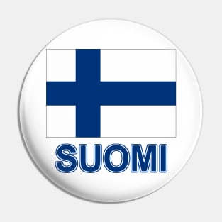 The Pride of Finland - Finnish National Flag Design (Finnish Text) Pin