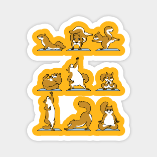 Squirrel Yoga Magnet