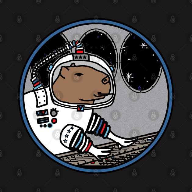 Sci Fi Space Capybara in Spaceship by ellenhenryart