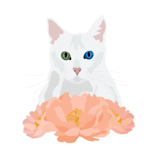 Floral White Cat Princess T-Shirt