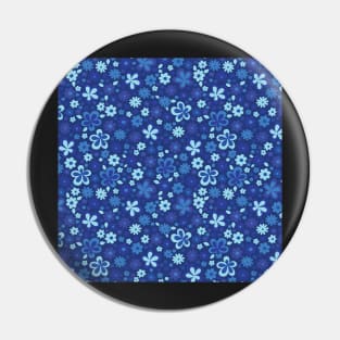 LIGHT BLUE VINTAGE FLORAL RETRO FUN Pin