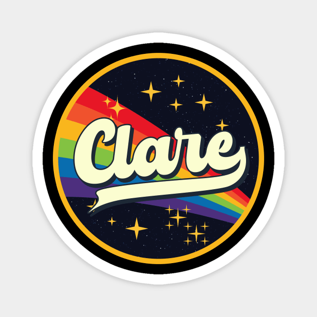 Clare // Rainbow In Space Vintage Style Magnet by LMW Art