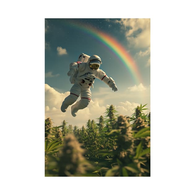 Astronaut In A Weed Garden #2 by Butterfly Venom