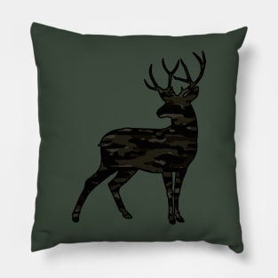 Dark camouflage pattern Mosaik Style deer Pillow