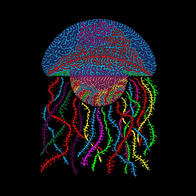 Rainbow Jellyfish - transparent background by NightserFineArts