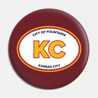 Kansas City Missouri KC Fountains White Oval Pin