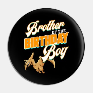 Brother of the Birthday Boy Dinosaurier Design Pin