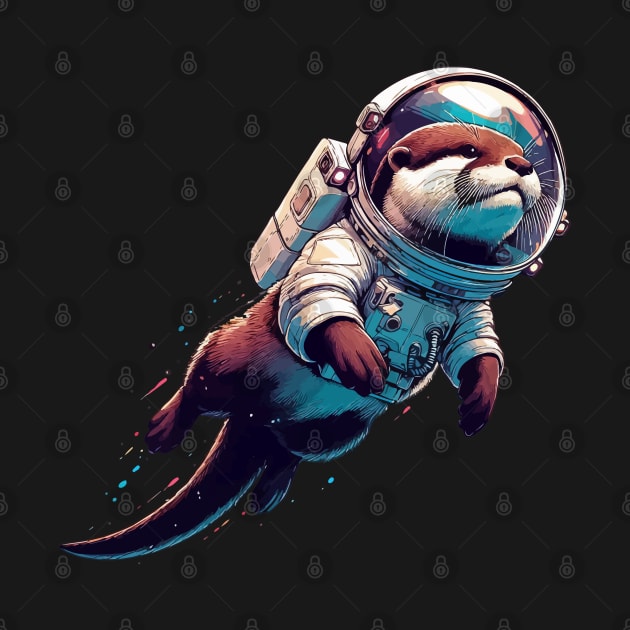 Otter Astronaut in Space by TomFrontierArt