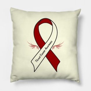 Throat Cancer Awareness with Wings Pillow